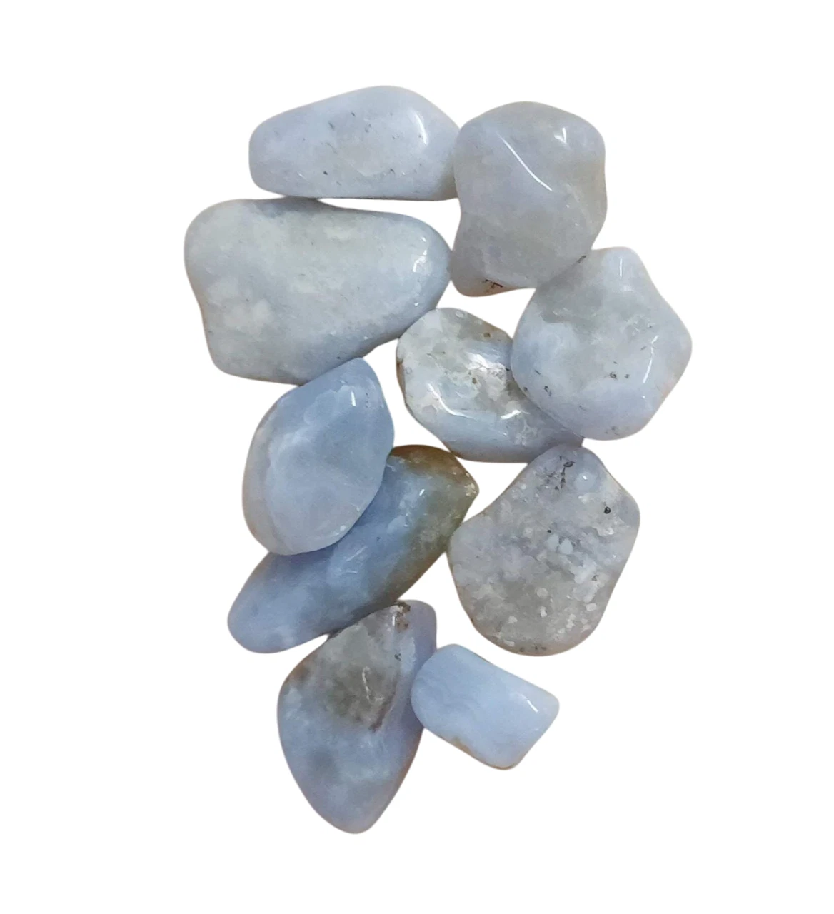 bluelace blue lace agate polished tumblestone crystals healing