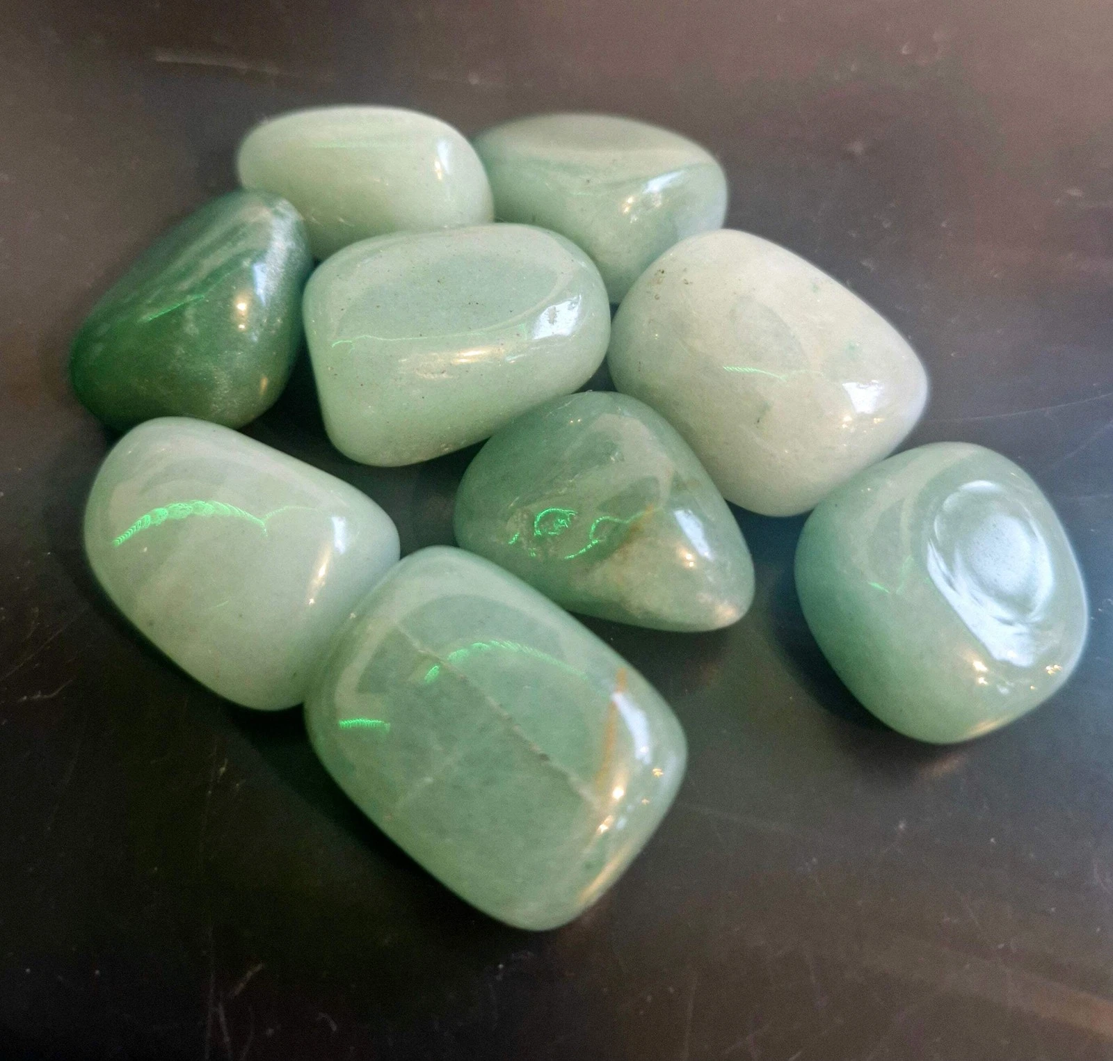 green aventurine polished tumblestones crystal healing natural minerals