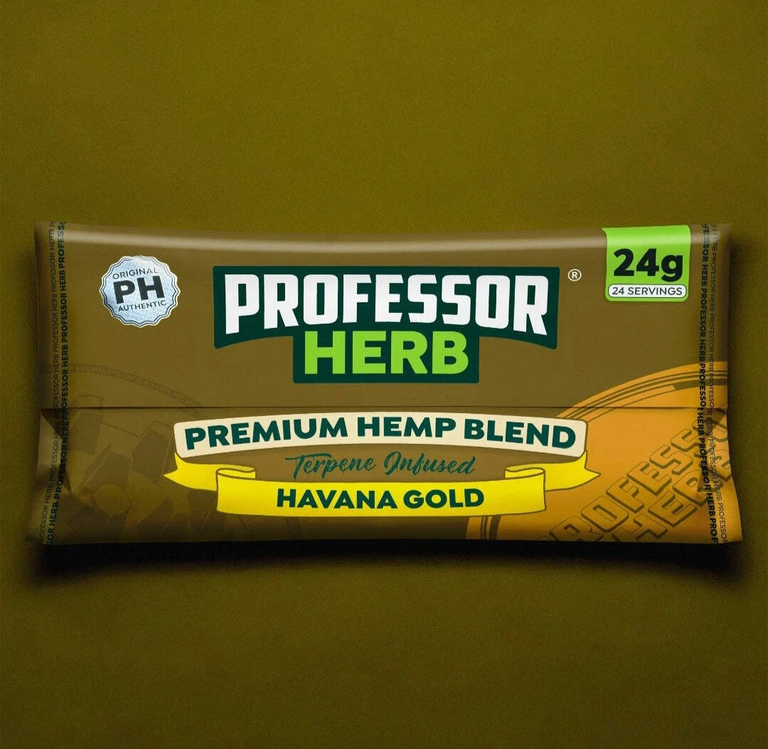 professor herb havana gold premium hemp blend tobacco alternative tea cbd