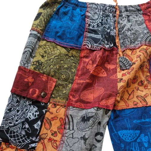 Mushroom Patchwork Hippie Trousers