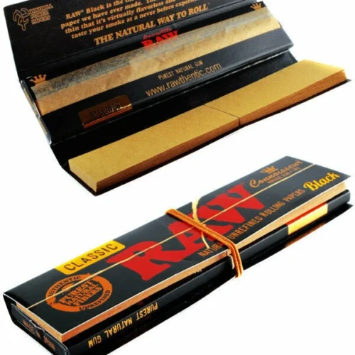 Raw Black Connoisseur Rolling Papers with Tips