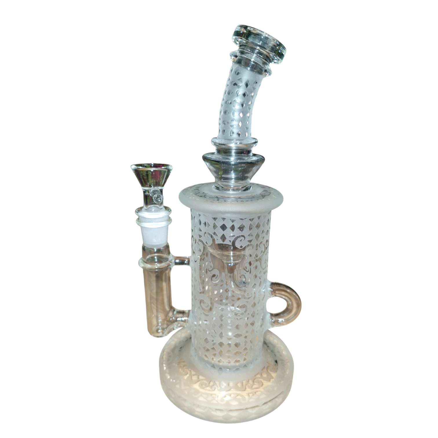 'The Klien' Sandblasted Recycler Glass Waterpipe 'The Klien' Sandblasted Recycler Glass Waterpipe