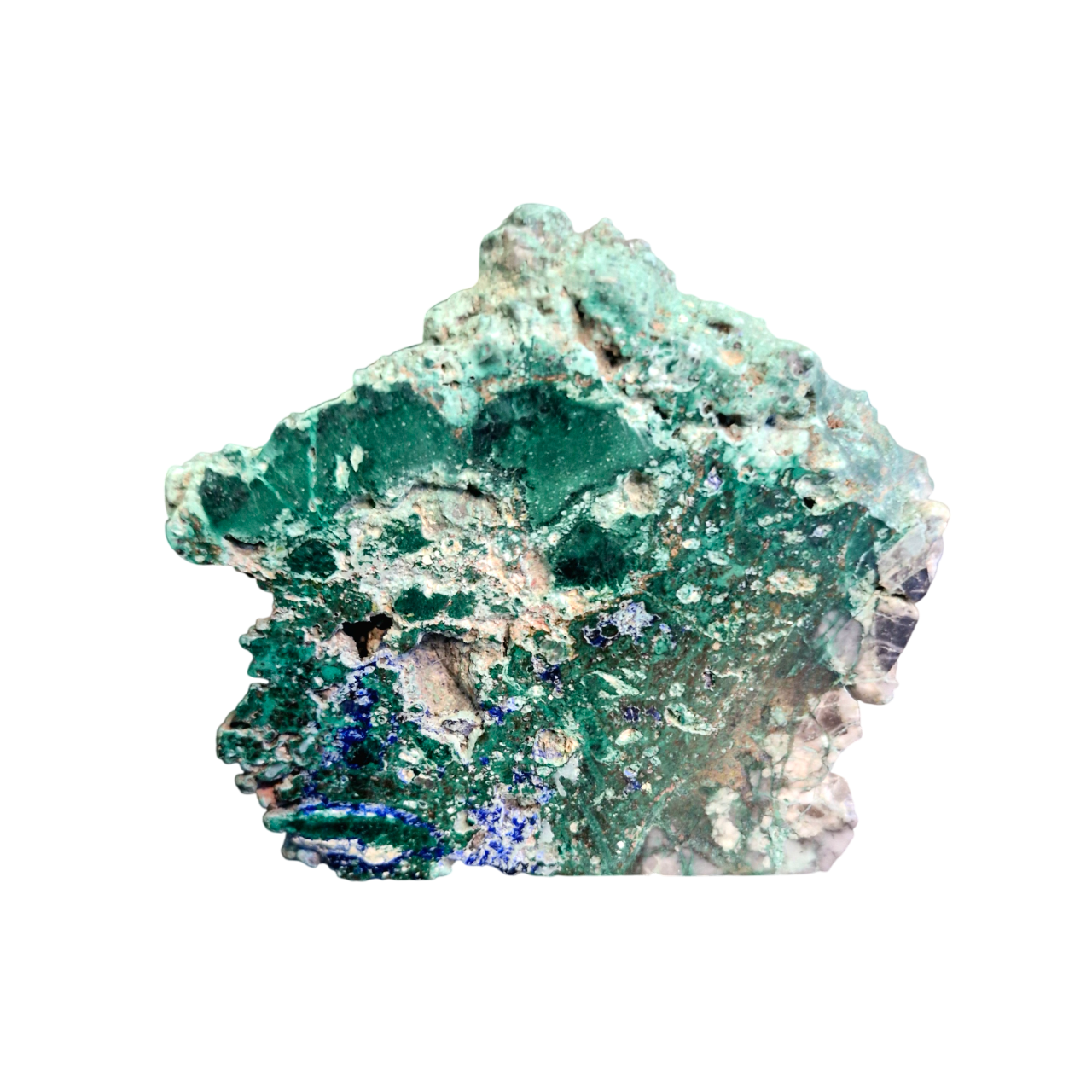 Malachite And Azurite Polished Slab Freeform Natural Crystals