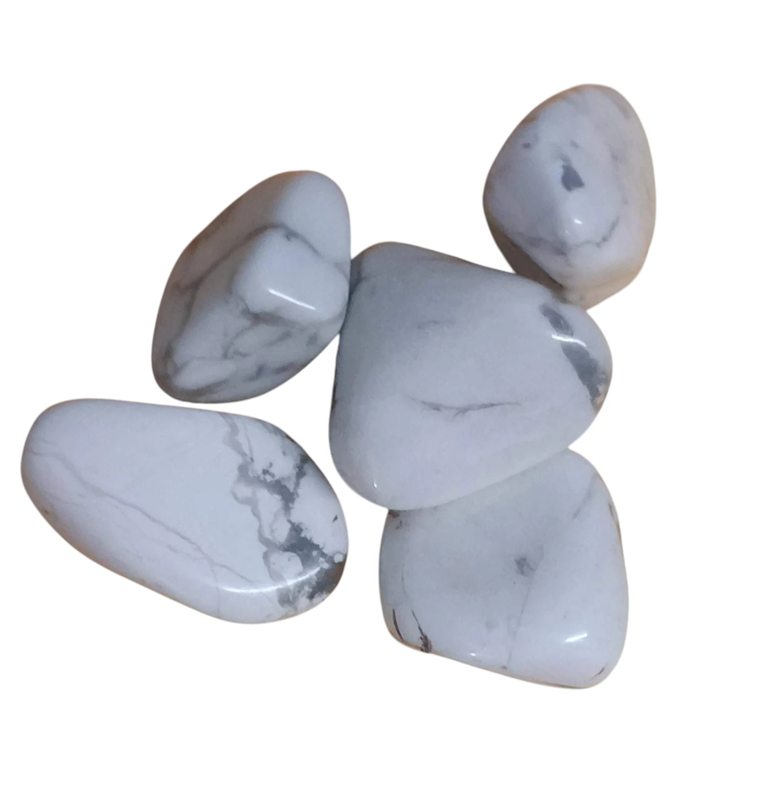 White Howlite Tumble Stone Crystals Polished Gemstones Natural Crystal Healing