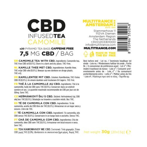 Multitrance CBD Tea Chamomile 150mg