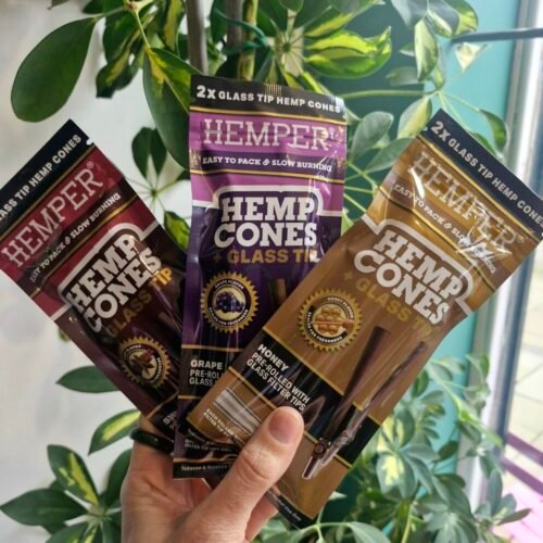 hemper king size re rolled hemp cones glass tipped Pre-Rolled KingSize Glass Tipped Hemp Cones 2PK (Various flavour)