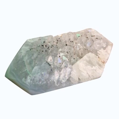 Druzy Agate Quartz Polished Freeform Shape Crystals Healing Anxiety Pain Relief Druzy Agate With Quartz