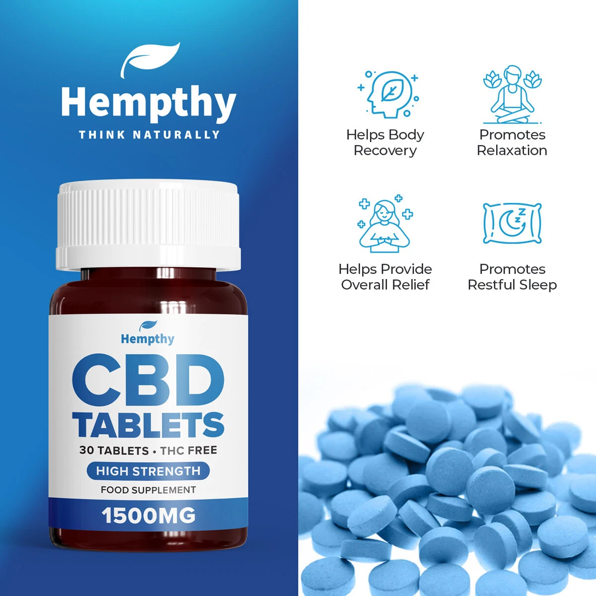 CBD Tablets 1500mg Hempthy