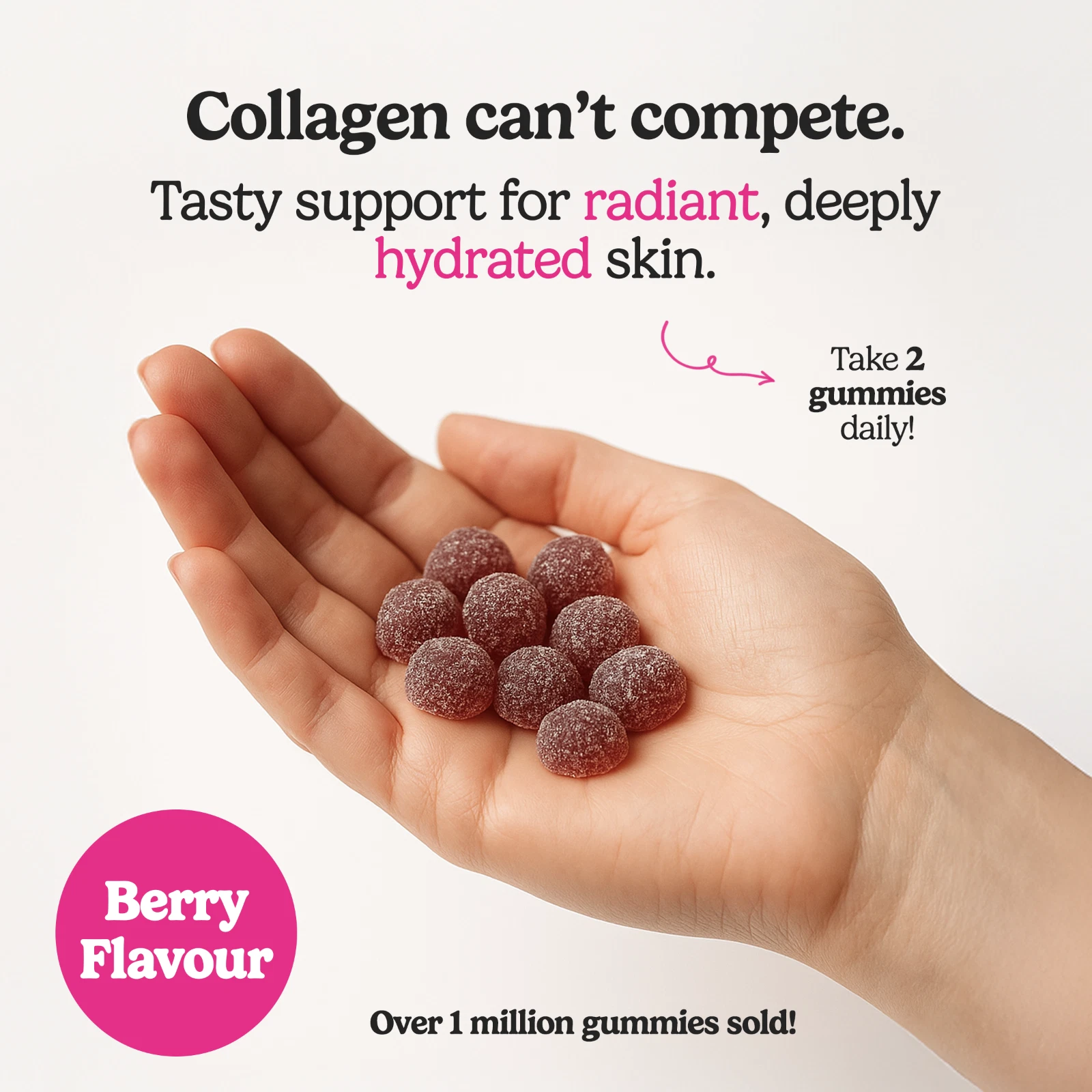 Innooova Glowshroooms tremella Mushroom Gummies for Skin Glow, Hydration & Collagen 60pcs