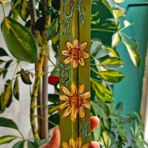 Hand Painted Floral Wooden Incense Holder