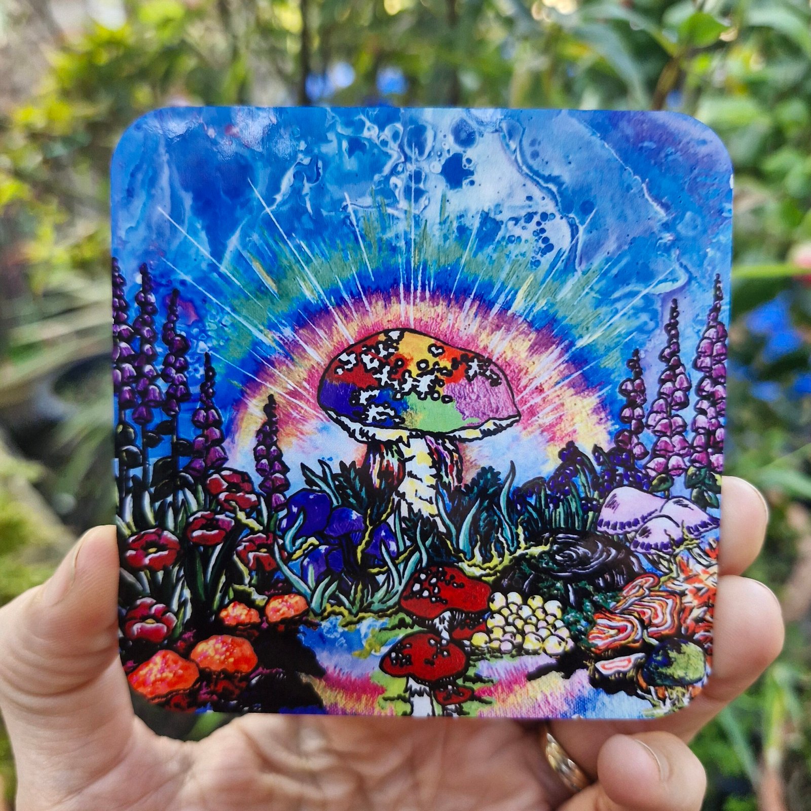 Rainbow Mushroom Drinks Coaster