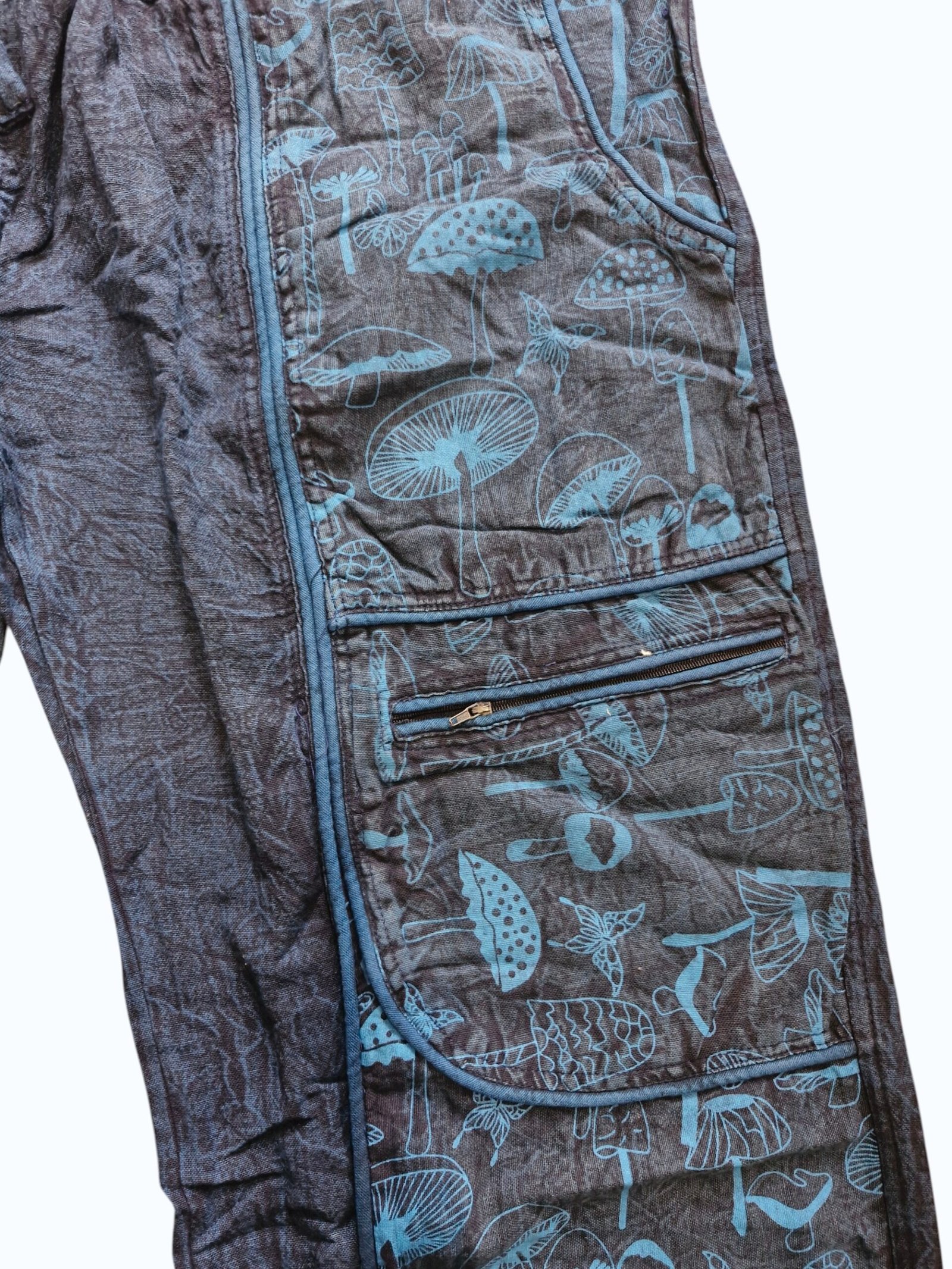 Mushroom Print StonewashTrousers