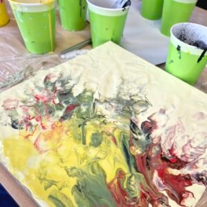 acrylic pouring workshop kelly noble illustration