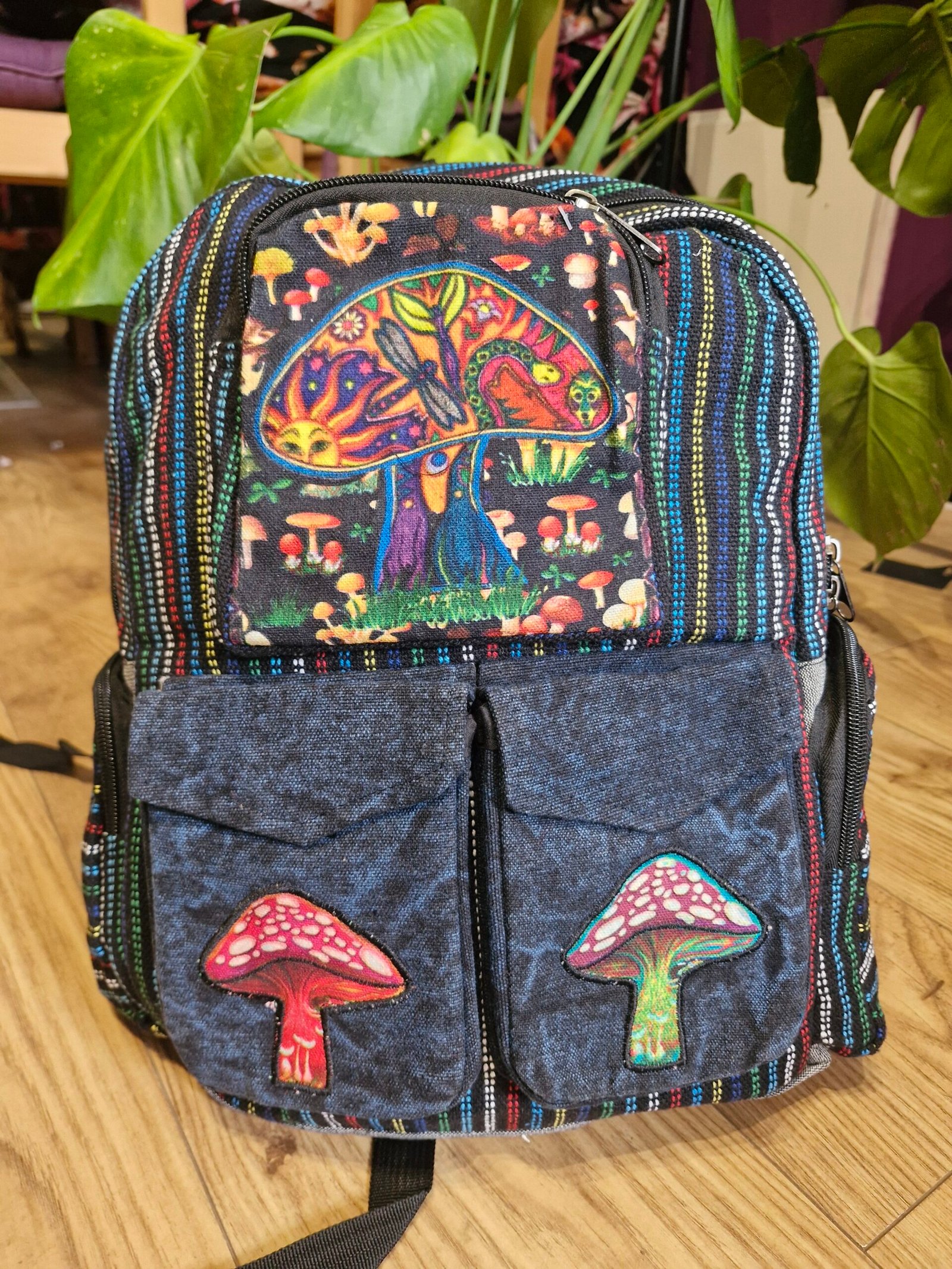 Mushroom Print Backpack Gringo Fairtrade