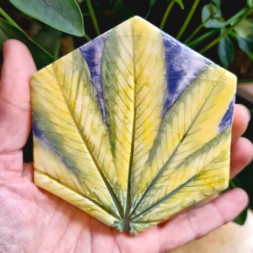Cannabis Ceramic Coaster Handmade Kelly Noble Illustration