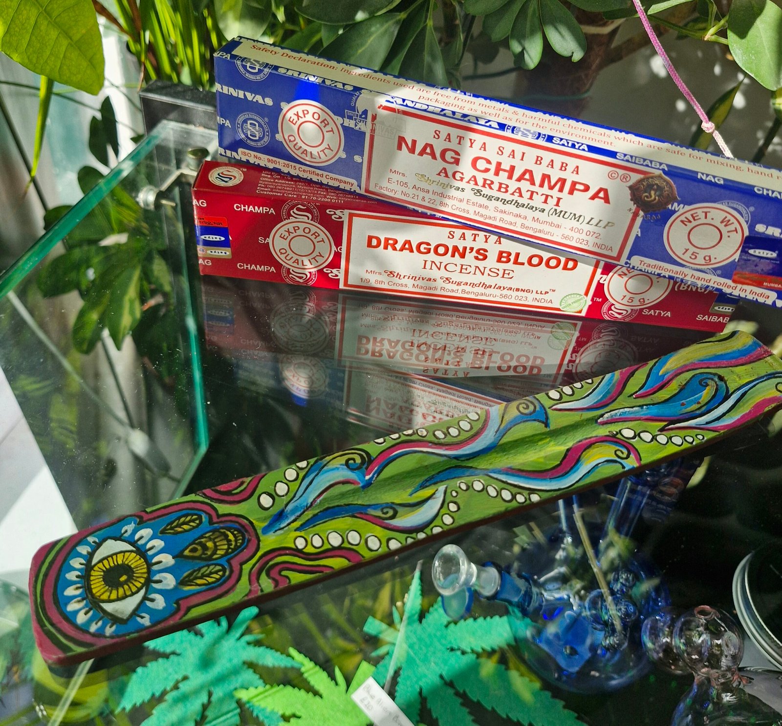 hamsa handpainted incense holder kelly noble illustration