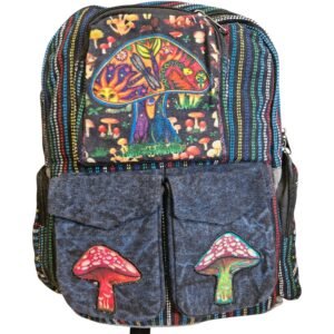 mushroom print hippy backpack