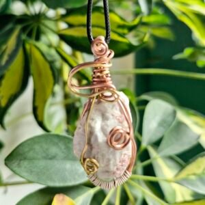 Pink Tourmaline Handmade Wirewrapped Crystal Necklace