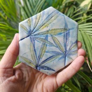 ceramic cannabis coaster stoner gift marijuana weed kelly noble illustration