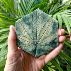 ceramic cannabis coaster stoner gift marijuana weed kelly noble illustration