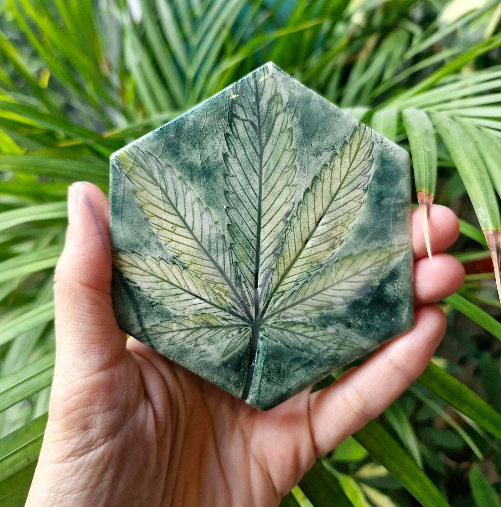 ceramic cannabis coaster stoner gift marijuana weed kelly noble illustration
