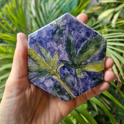 Cannabis Ceramic Coaster
