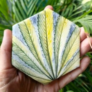 ceramic cannabis coaster stoner gift marijuana weed kelly noble illustration
