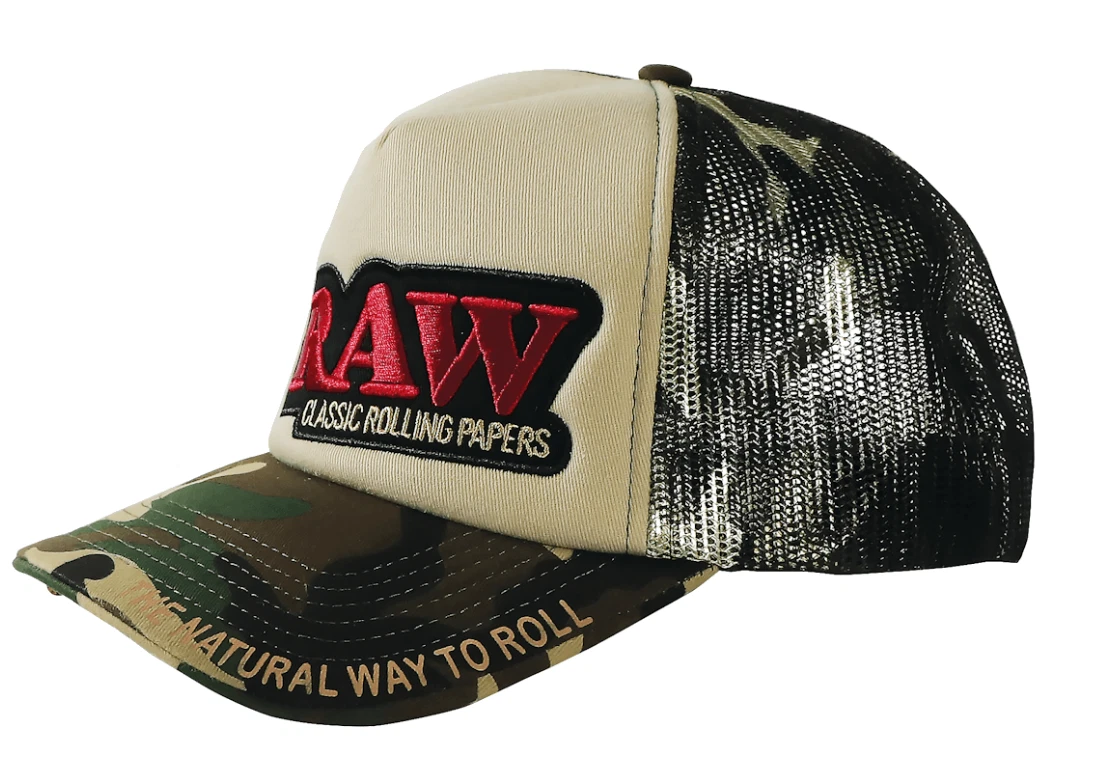 Official RAW Apparel Snapback Hat Cap Classic Flat Bill Trucker Built-in Poker Official RAW Baseball Cap